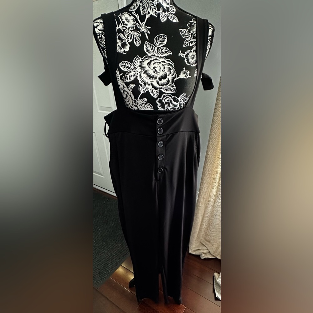 Stretchy Black Overalls